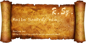 Reile Szofrónia névjegykártya